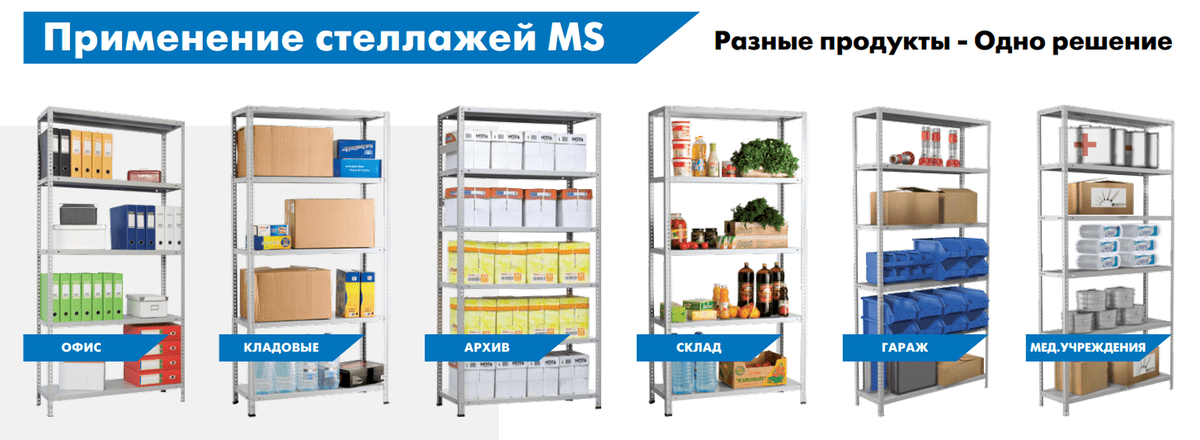 Варианты использования металлических сборных стеллажей Варианты использования металлических сборных стеллажей