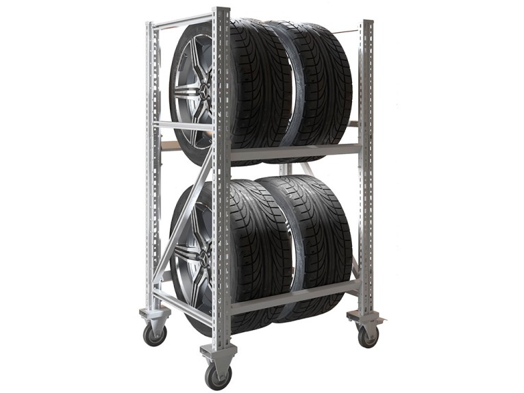 Стеллаж MS PRO 1350/781X606 передвижной для хранения до 4 шин купить в Архангельске