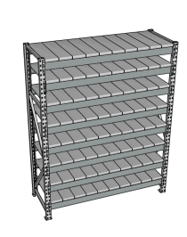 Стеллаж грузовой СГР 2000x1200x400 8 полок (металл)