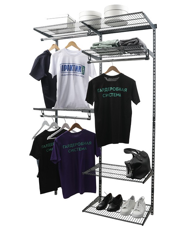 Гардеробная система Практик Home Optima G120 графит купить в Архангельске Гардеробная система Практик Home Optima G120 графит купить в Архангельске