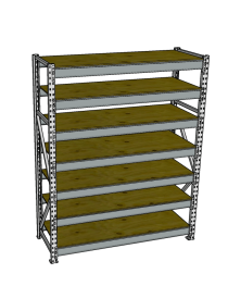 Стеллаж грузовой СГР 2500x1500x400 7 полок (фанера)