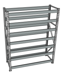 Стеллаж грузовой СГР 3000x1500x800 7 полок (без настила) Стеллаж грузовой СГР 3000x1500x800 7 полок (без настила)