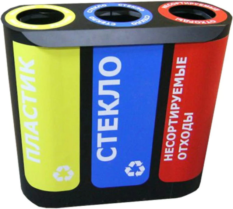 Урна для раздельного сбора мусора Альтернатива-3 с наклейками купить в Архангельске