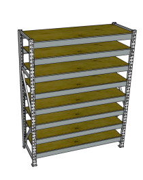 Стеллаж грузовой СГР 2500x1200x400 8 полок (фанера)