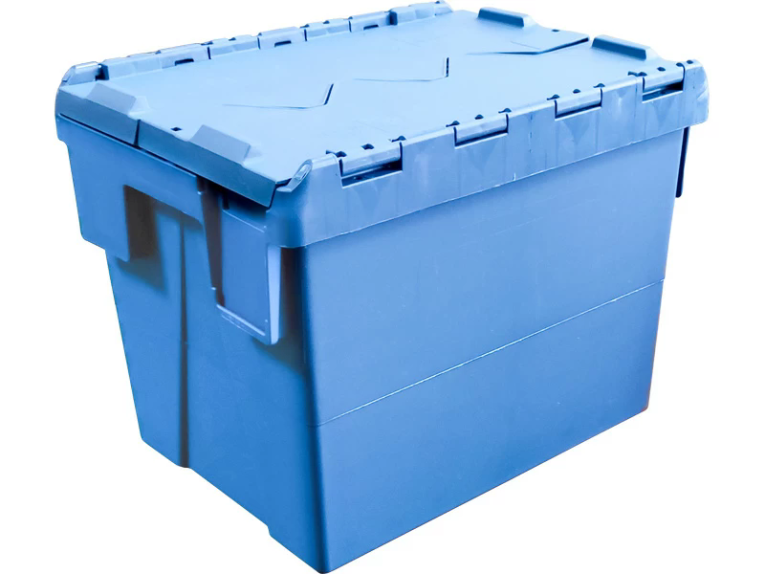 Ящик 400х300х306 сплошной, с крышкой синий купить в Архангельске