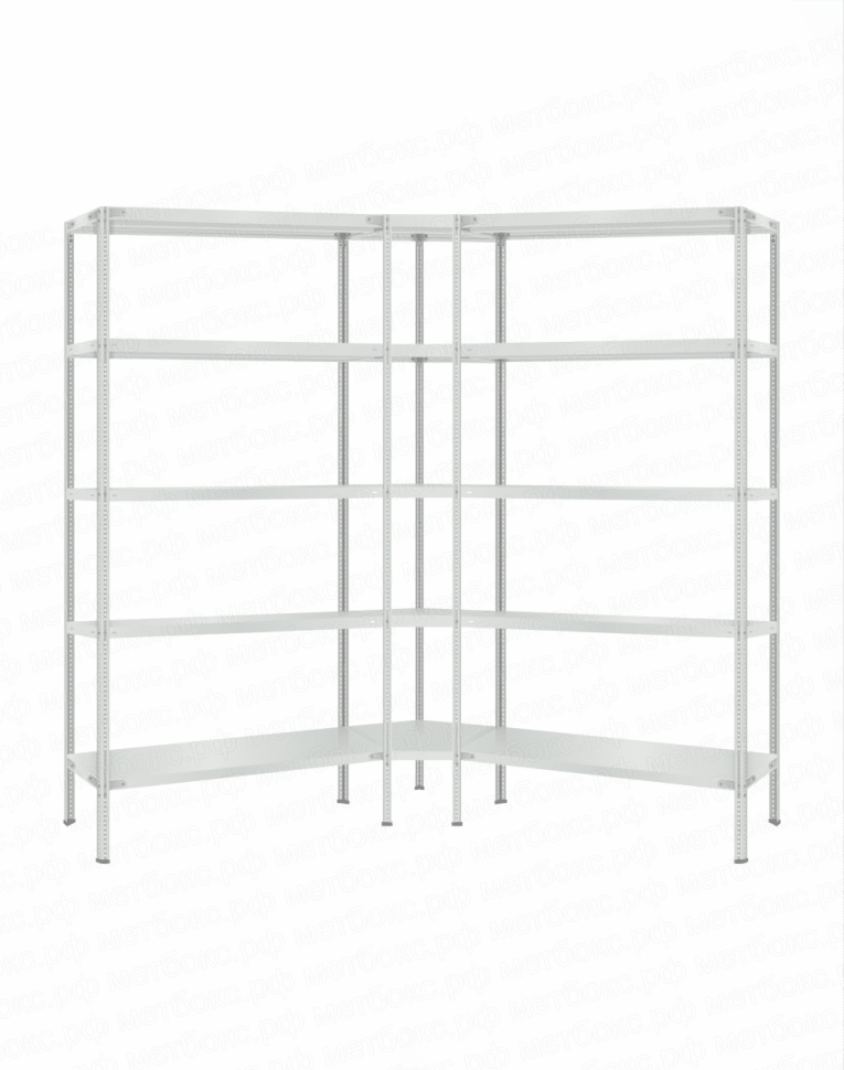 Стеллаж угловой 2000х1500х1500 (5 ярусов глубиной 300мм) купить в Архангельске Стеллаж угловой 2000х1500х1500 (5 ярусов глубиной 300мм) купить в Архангельске