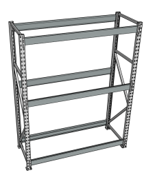 Стеллаж грузовой СГР 2500x1500x800 3 полки (без настила) Стеллаж грузовой СГР 2500x1500x800 3 полки (без настила)