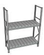 Стеллаж грузовой СГР 2500x1800x1000 2 полки (металл)