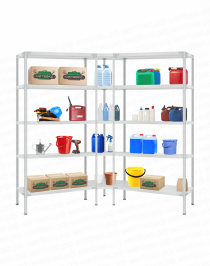 Стеллаж угловой 2000х1700х1700 (5 ярусов глубиной 500мм) Стеллаж угловой 2000х1700х1700 (5 ярусов глубиной 500мм)