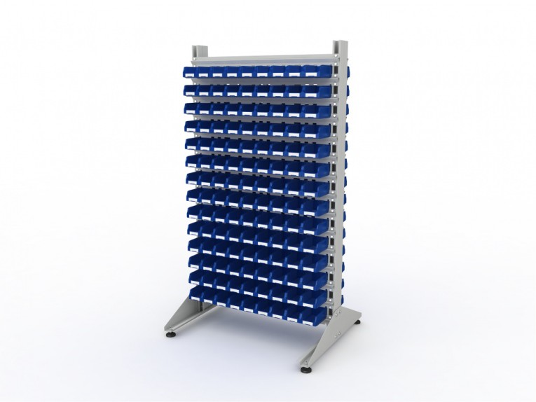 Стеллаж для пластиковых лотков SORTEX двухсторонний 1800x1000x800.01 купить в Архангельске Стеллаж для пластиковых лотков SORTEX двухсторонний 1800x1000x800.01 купить в Архангельске