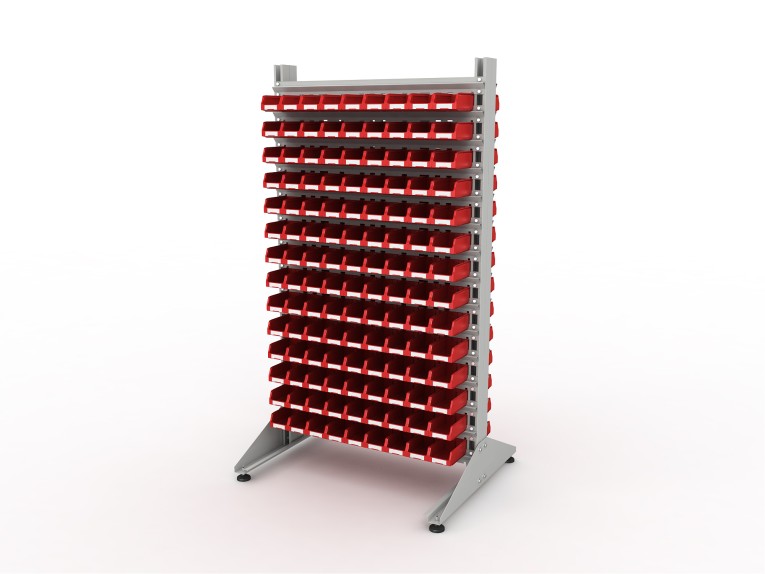 Стеллаж для пластиковых лотков SORTEX двухсторонний 1800x1000x800.01 купить в Архангельске Стеллаж для пластиковых лотков SORTEX двухсторонний 1800x1000x800.01 купить в Архангельске