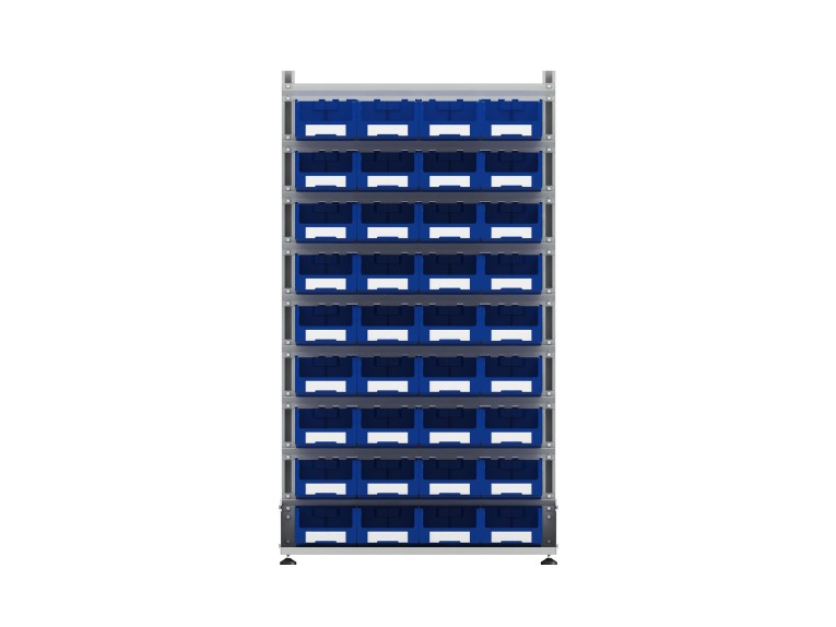 Стеллаж для пластиковых лотков SORTEX двухсторонний 1800x1000x800.03 купить в Архангельске Стеллаж для пластиковых лотков SORTEX двухсторонний 1800x1000x800.03 купить в Архангельске