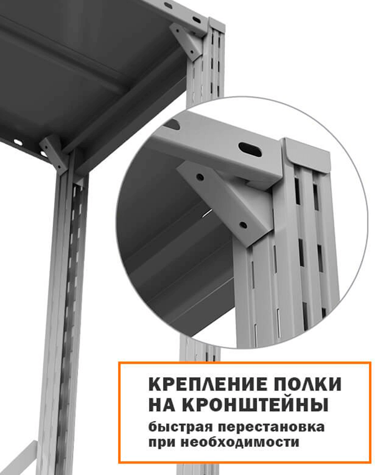 Стеллаж ТСУ 2500x1200x500 5 полок (300 кг, металл) купить в Архангельске