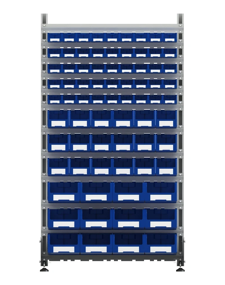 Стеллаж для пластиковых лотков SORTEX двухсторонний 1800x1000x800.06 купить в Архангельске Стеллаж для пластиковых лотков SORTEX двухсторонний 1800x1000x800.06 купить в Архангельске