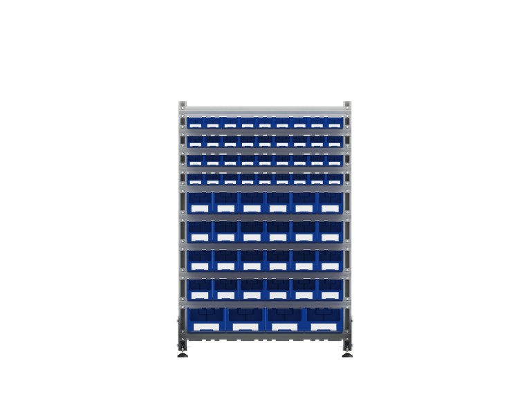 Стеллаж для пластиковых лотков SORTEX односторонний 1500x1000x450.05 купить в Архангельске Стеллаж для пластиковых лотков SORTEX односторонний 1500x1000x450.05 купить в Архангельске