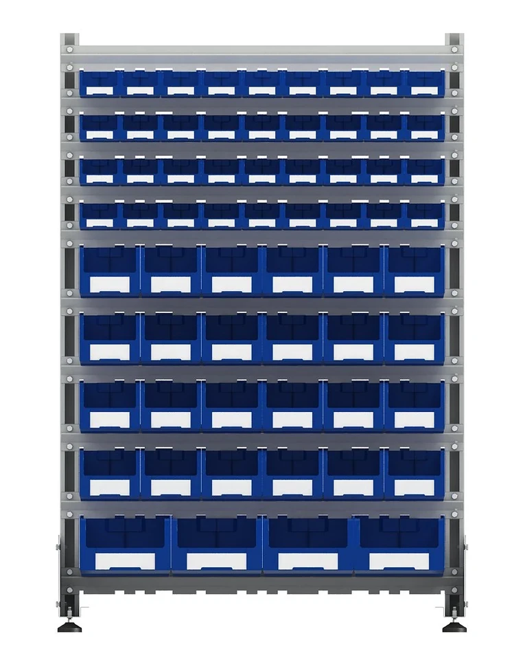 Стеллаж для пластиковых лотков SORTEX односторонний 1500x1000x450.05 купить в Архангельске Стеллаж для пластиковых лотков SORTEX односторонний 1500x1000x450.05 купить в Архангельске
