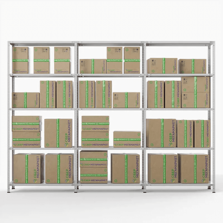 Стеллаж ПВЗ Сбер 2000х3000х400 5 полок купить в Архангельске Стеллаж ПВЗ Сбер 2000х3000х400 5 полок купить в Архангельске