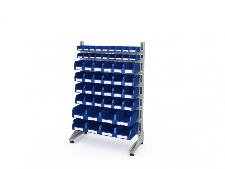 Стеллаж для пластиковых лотков SORTEX односторонний 1500x1000x450.06 купить в Архангельске Стеллаж для пластиковых лотков SORTEX односторонний 1500x1000x450.06 купить в Архангельске