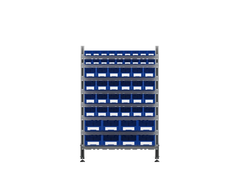 Стеллаж для пластиковых лотков SORTEX односторонний 1500x1000x450.06 купить в Архангельске Стеллаж для пластиковых лотков SORTEX односторонний 1500x1000x450.06 купить в Архангельске