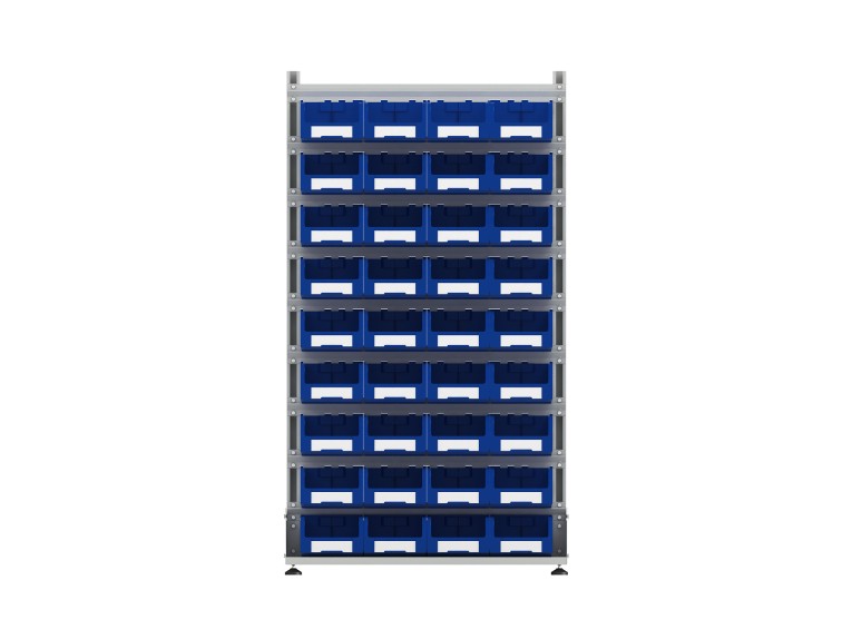 Стеллаж для пластиковых лотков SORTEX односторонний 1800x1000x450.03 купить в Архангельске Стеллаж для пластиковых лотков SORTEX односторонний 1800x1000x450.03 купить в Архангельске