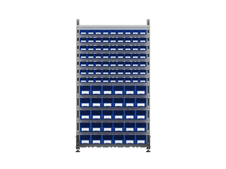 Стеллаж для пластиковых лотков SORTEX односторонний 1800x1000x450.04 купить в Архангельске Стеллаж для пластиковых лотков SORTEX односторонний 1800x1000x450.04 купить в Архангельске