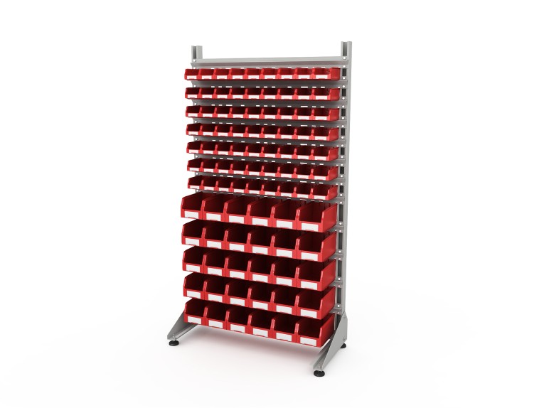 Стеллаж для пластиковых лотков SORTEX односторонний 1800x1000x450.04 купить в Архангельске Стеллаж для пластиковых лотков SORTEX односторонний 1800x1000x450.04 купить в Архангельске