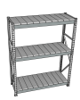 Стеллаж грузовой СГР 2500x1800x1000 3 полки (металл)