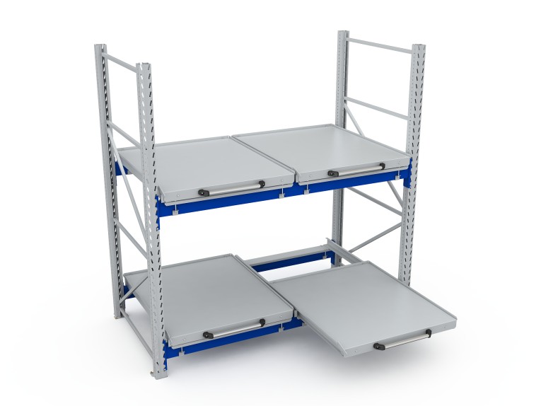 Стеллаж с выкатными платформами S-HEAVY 500 (2 яруса хранения) купить в Архангельске Стеллаж с выкатными платформами S-HEAVY 500 (2 яруса хранения) купить в Архангельске