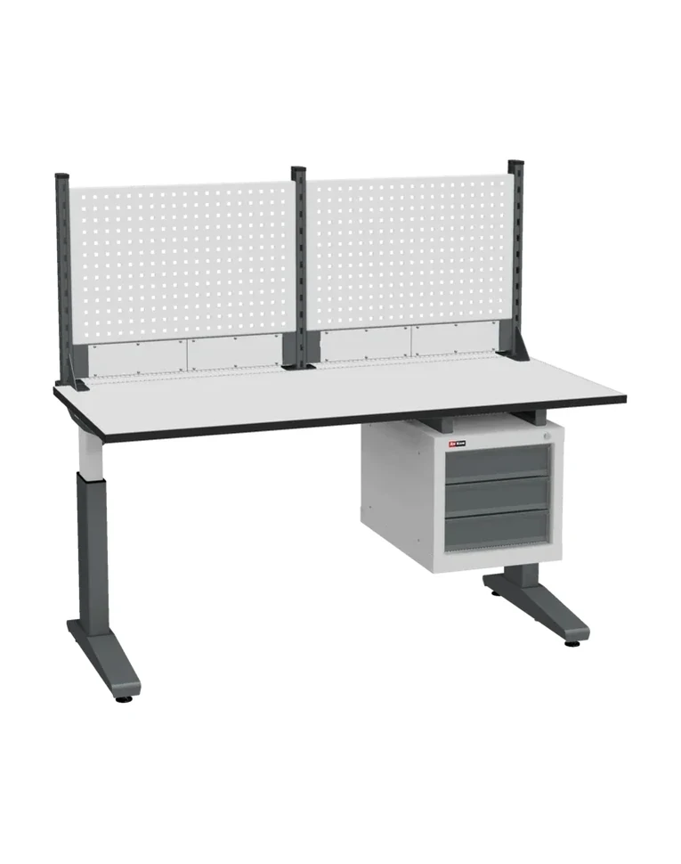 Стол монтажный ДиКом СР-150-01, ДСП, регулировка винтом, экран Э1, с подвесной тумбой купить в Архангельске
